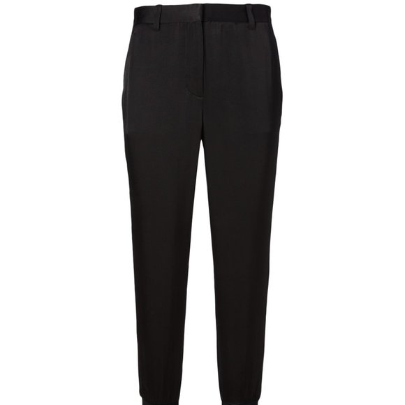NWOT 3.1 Phillip Lim black satin jogger pants with metallic side stripe, 0 - Picture 7 of 7